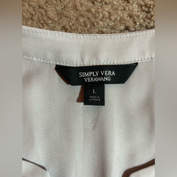 Simply Vera VERA WANG Women's Blouse Pleated Front Embroidery Long Sleeve Size L - Picture 4 of 8